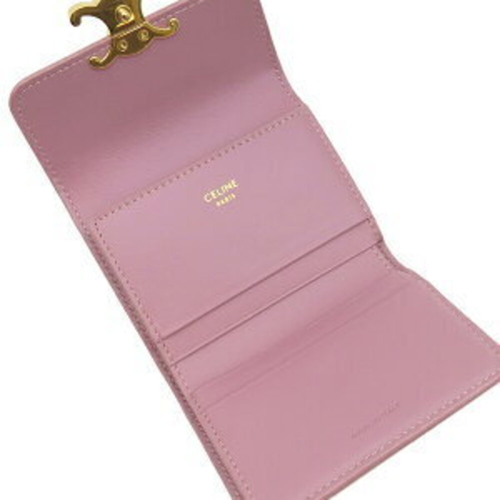 Celine wallet compact pink leather Triomphe coin - Picture 11 of 14
